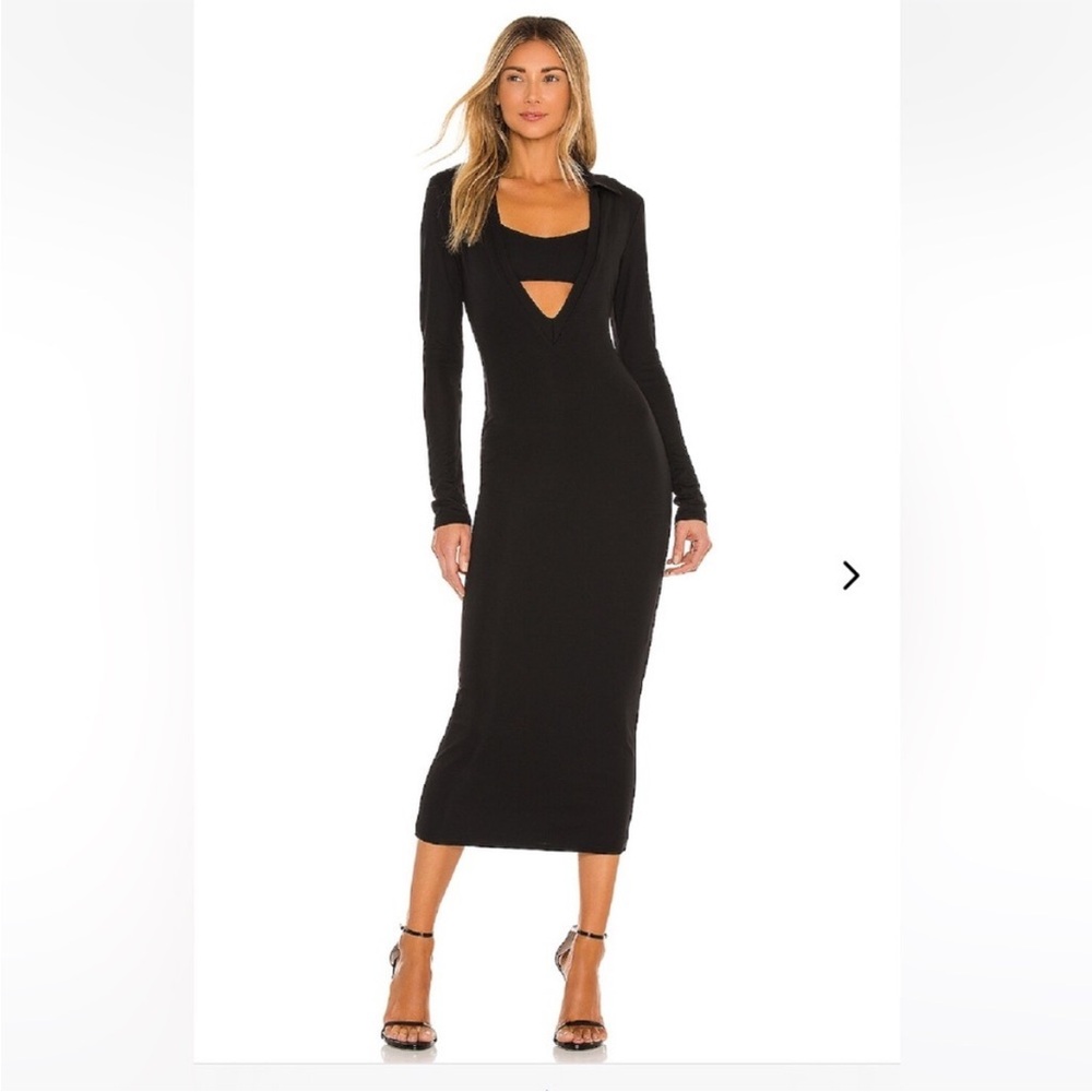 Lovers + Friends James elegant midi black dress